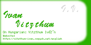ivan vitzthum business card